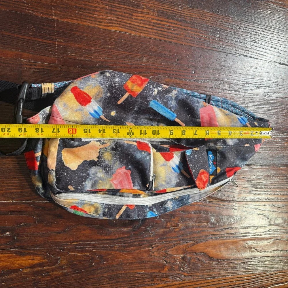 KAVU Rope Sling Bag and Wallet Set Festival Multicolor Popsicle Space‎ Print